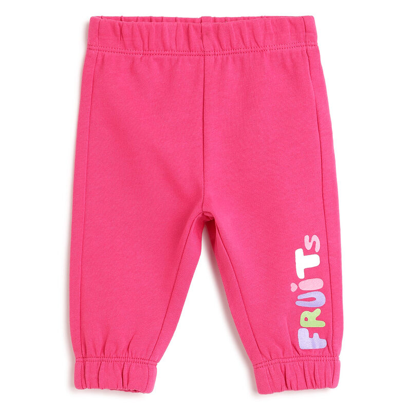 Girls Dark Pink Printed Trouser image number 0